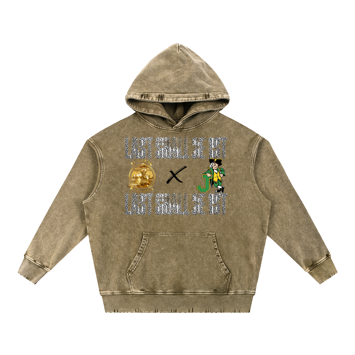 LS31st x D-Lo's Kitchen "Class of '03" Snow Wash Hand-Frayed Heavyweight Hoodie
