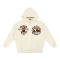 LS31st x V.A.A. Alaska Contrast Tape Raw Edge Double Layered Zip Hoodie