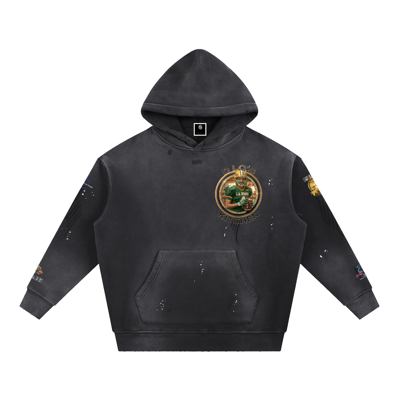 LS31st x D-Lo's Kitchen "Young Rudy" Vintage Washed Frayed Fleece Hoodie