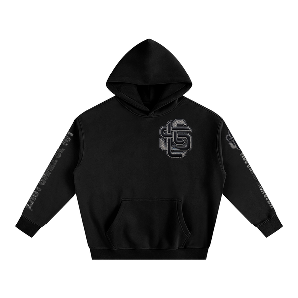 "The Front"(Black)Oversize Fleeced Hoodie