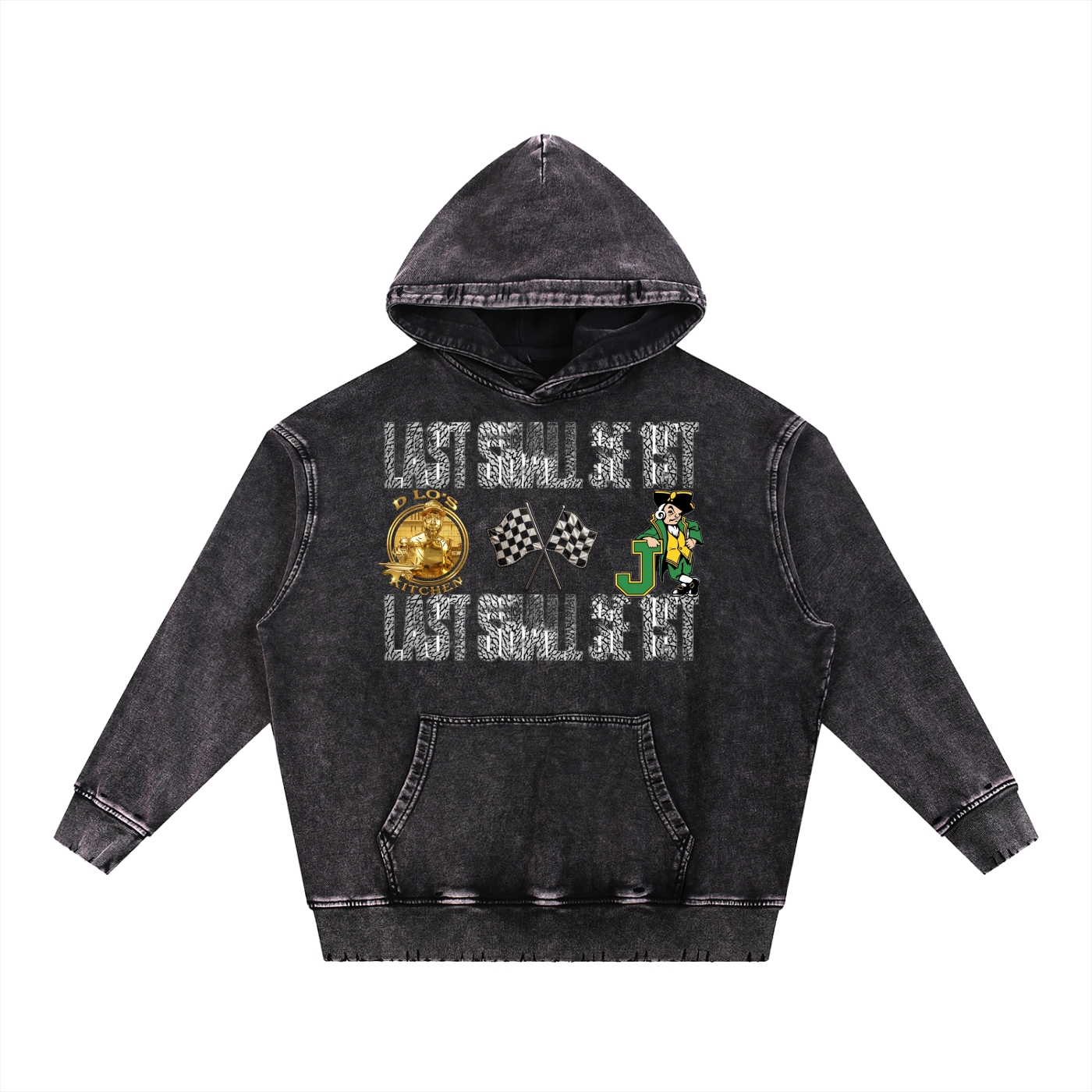 LS31st x D-Lo's Kitchen "Class of '03" Snow Wash Hand-Frayed Heavyweight  Hoodie